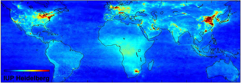 Areas of NO2 Nitrogen Dioxide Production